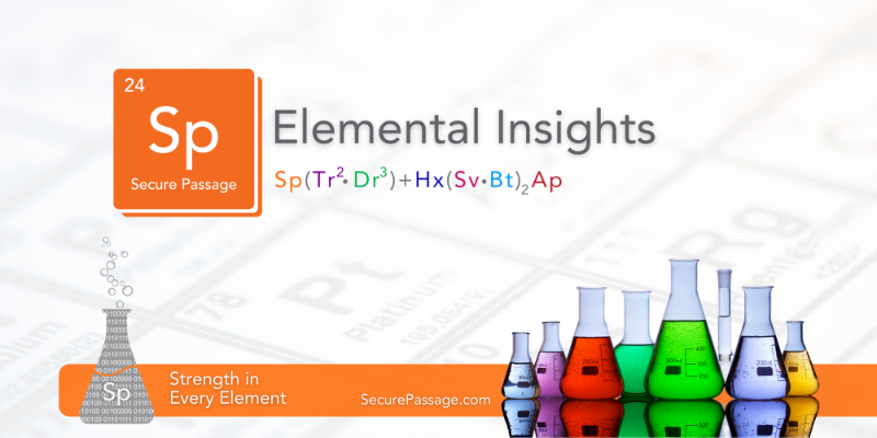 secure passage logo with filled beakers